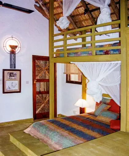 Bedroom block in lodge in wooden structure