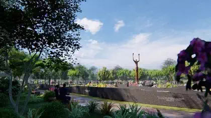 Remembrance walls in greatest memorial park in Harare. Design by Zimbabwe architects Pantic architects