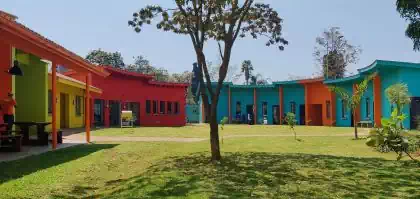 Entrance and administration area of charitable home for children by local architect